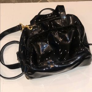 vintage faux patent leather  bag